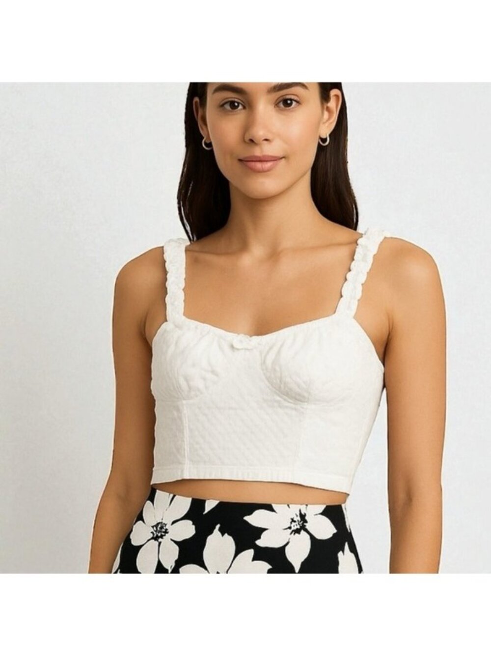 🌻BILLABONG White Smocked Sleeveless Tank Top Size medium | Excellent Condition